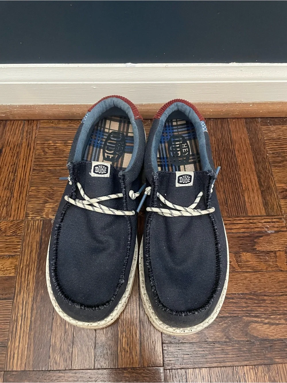 Hey Dude Navy Canvas Slip-Ons